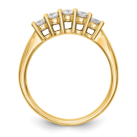  Anillo de Boda con 5 Diamantes Cultivados en Laboratorio en Oro Amarillo de 14k (1.09 Quilates, VS/SI+, G+)
