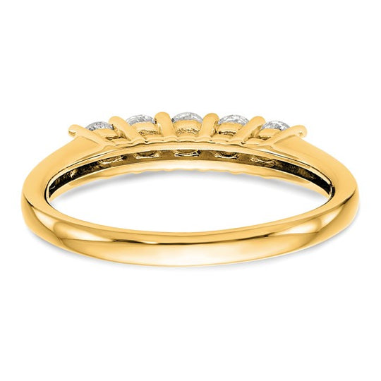  Anillo de Boda con 5 Diamantes Cultivados en Laboratorio en Oro Amarillo de 14k (1.09 Quilates, VS/SI+, G+)