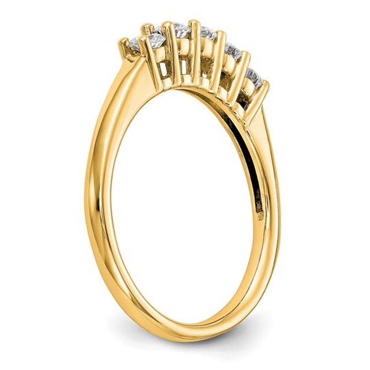  Anillo de Boda con 5 Diamantes Cultivados en Laboratorio en Oro Amarillo de 14k (1.09 Quilates, VS/SI+, G+)