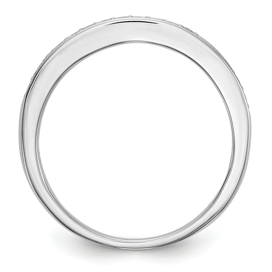 Anillo de Boda Completo en Oro Blanco de 14K con Diamantes de 1/6 Quilates