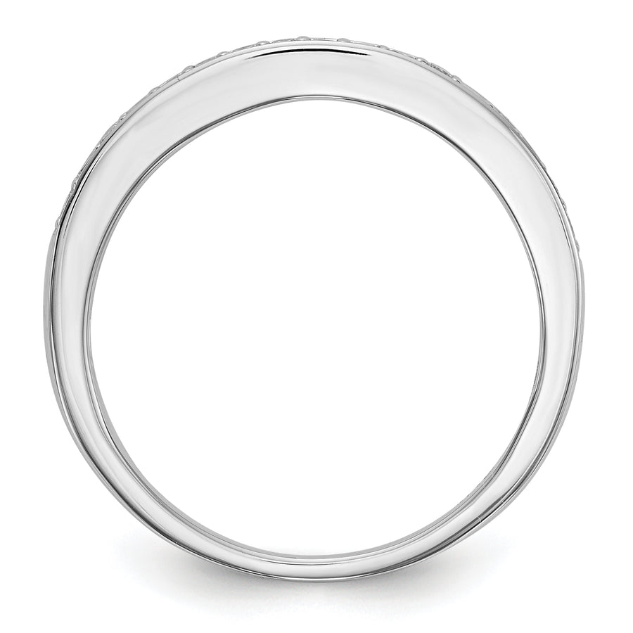 Anillo de Boda Completo en Oro Blanco de 14K con Diamantes de 1/6 Quilates