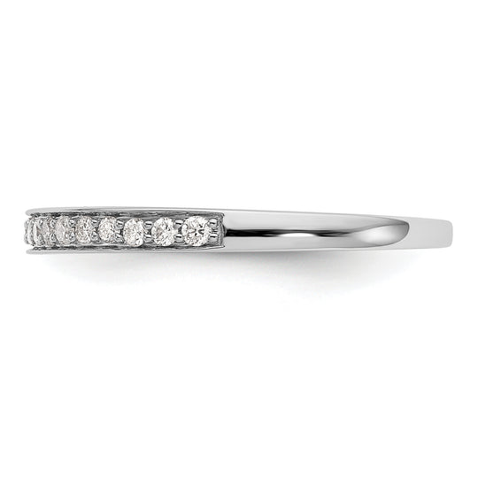 Anillo de Boda Completo en Oro Blanco de 14K con Diamantes de 1/6 Quilates
