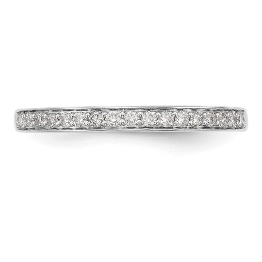 Anillo de Boda Completo en Oro Blanco de 14K con Diamantes de 1/6 Quilates
