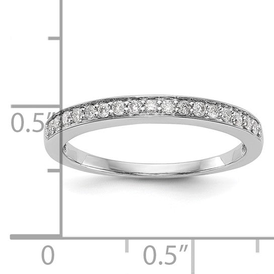 Anillo de Boda Completo en Oro Blanco de 14K con Diamantes de 1/6 Quilates