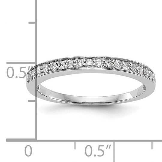 Anillo de Boda Completo en Oro Blanco de 14K con Diamantes de 1/6 Quilates