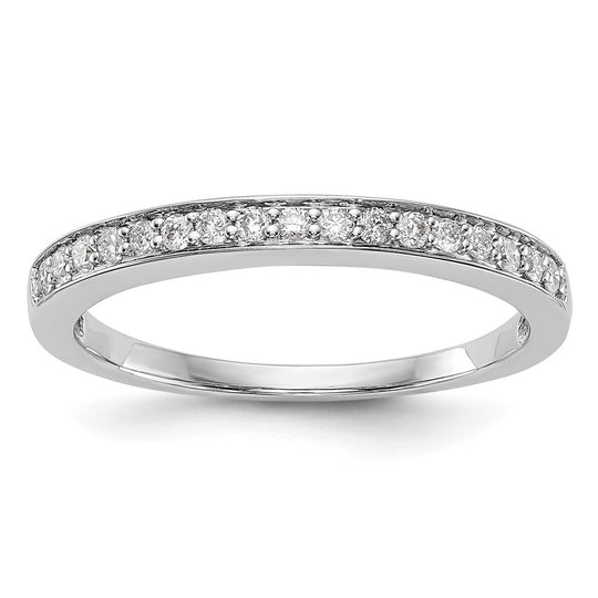 Anillo de Boda Completo en Oro Blanco de 14K con Diamantes de 1/6 Quilates