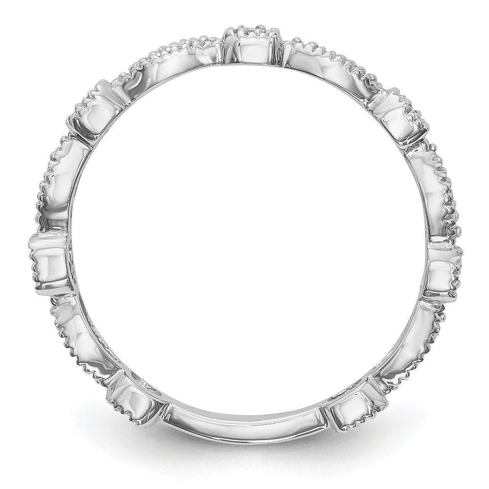 Anillo de Boda Completo en Oro Blanco de 14K con Diamantes Naturales de 1/10 Quilates