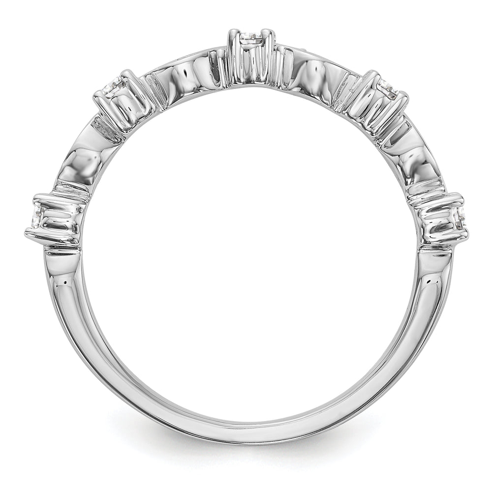 Anillo de Boda Completo con Diamantes de 1/4 Quilate en Oro Blanco de 14K