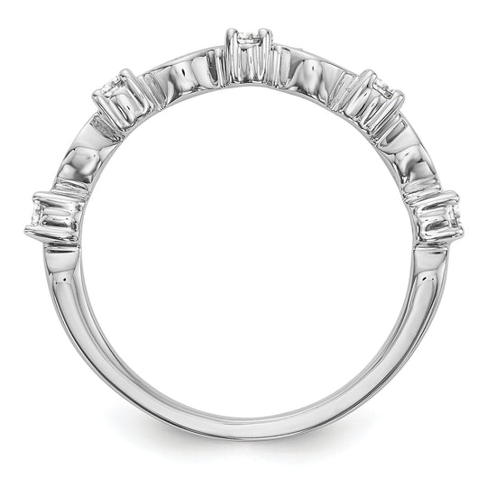 Anillo de Boda Completo con Diamantes de 1/4 Quilate en Oro Blanco de 14K