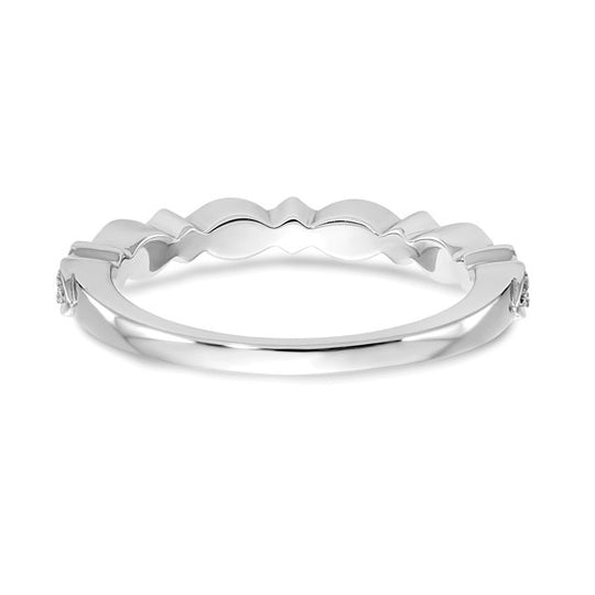 Anillo de Boda Completo en Oro Blanco de 14k con Diamantes Naturales de 1/15 Quilates