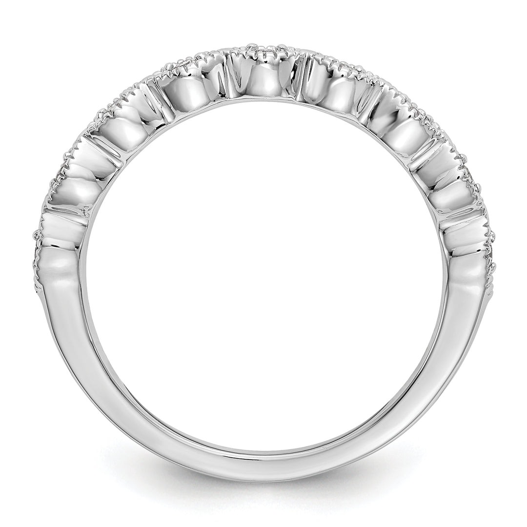  Alianza de Boda Completa en Oro Blanco de 14k con Diamantes de 1/10 Quilates