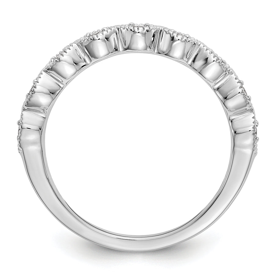  Alianza de Boda Completa en Oro Blanco de 14k con Diamantes de 1/10 Quilates