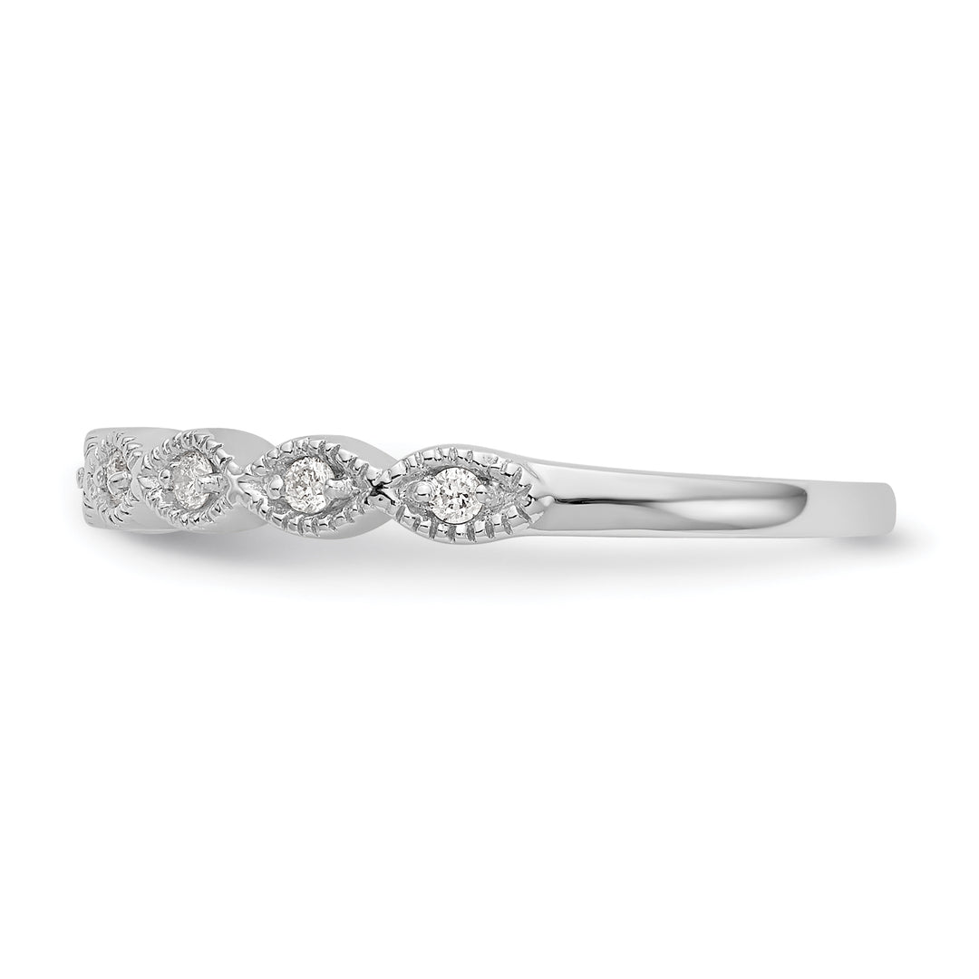  Alianza de Boda Completa en Oro Blanco de 14k con Diamantes de 1/10 Quilates
