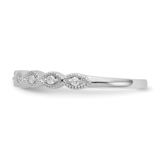 Alianza de Boda Completa en Oro Blanco de 14k con Diamantes de 1/10 Quilates