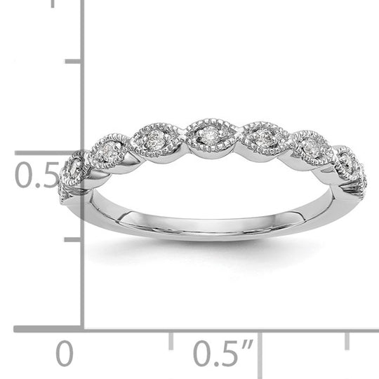  Alianza de Boda Completa en Oro Blanco de 14k con Diamantes de 1/10 Quilates