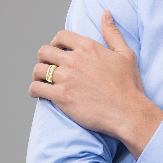 Anillo de Boda para Hombre en Oro 10k con Diamante Lab Creado (3/4 quilate)