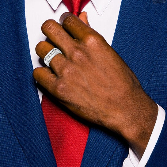 Anillo de Boda para Hombre en Oro 10k con Diamante Lab Creado (3/4 quilate)