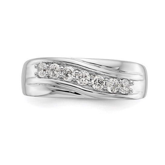 Anillo de Boda para Hombre en Oro  14k con Diamantes Lab Creado (1/2 quilate)