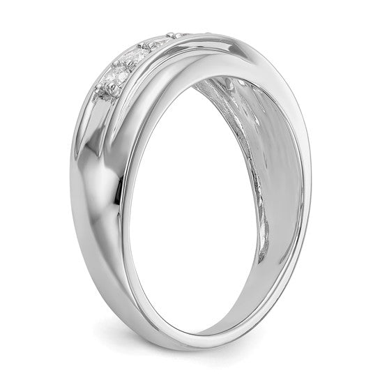 Anillo de Boda para Hombre en Oro  14k con Diamantes Lab Creado (1/2 quilate)