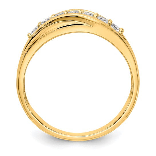 Anillo de Boda para Hombre en Oro  14k con Diamantes Lab Creado (1/2 quilate)