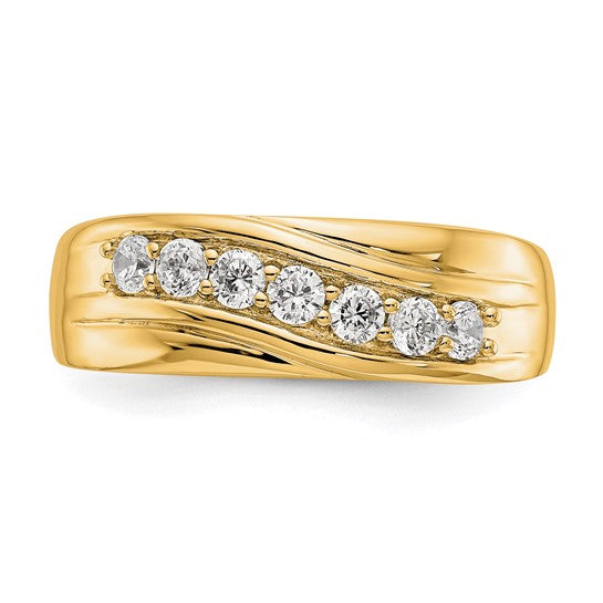 Anillo de Boda para Hombre en Oro  14k con Diamantes Lab Creado (1/2 quilate)