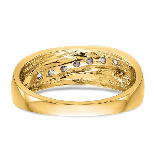 Anillo de Boda para Hombre en Oro  14k con Diamantes Lab Creado (1/2 quilate)