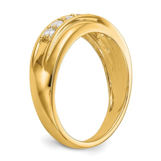 Anillo de Boda para Hombre en Oro  14k con Diamantes Lab Creado (1/2 quilate)