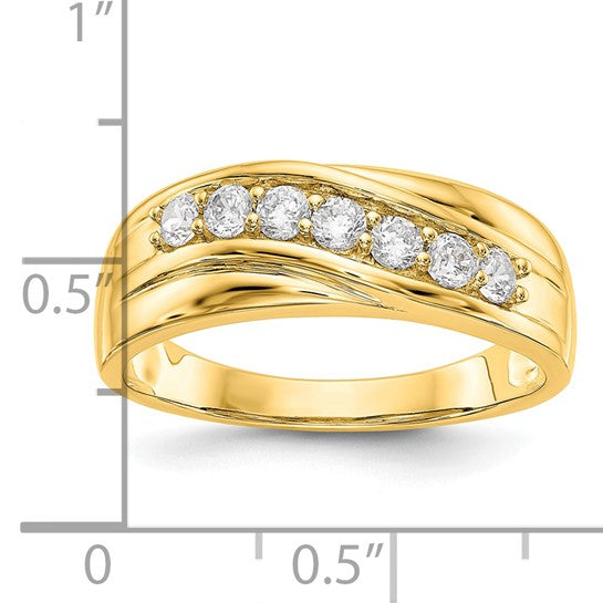 Anillo de Boda para Hombre en Oro  14k con Diamantes Lab Creado (1/2 quilate)