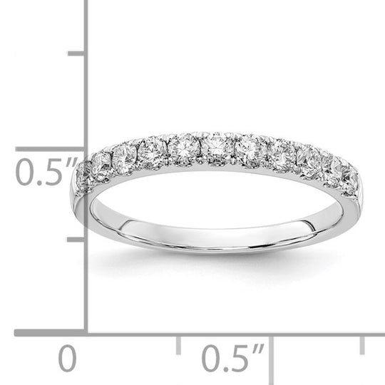 Anillo de Boda de Oro Blanco de 14K con 1/2 Quilate de Diamantes de Laboratorio (Talla 7)