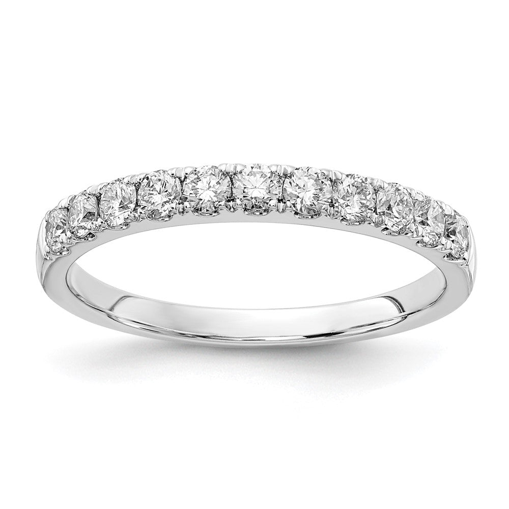 Anillo de Boda de Oro Blanco de 14K con 1/2 Quilate de Diamantes de Laboratorio (Talla 7)