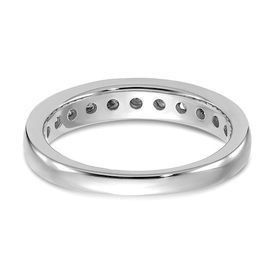 Anillo de Oro Blanco de 14k con Diamantes de Laboratorio de 3/4 Quilate, Pureza VS/SI+ y Color G+ con Engaste de Canal Completo