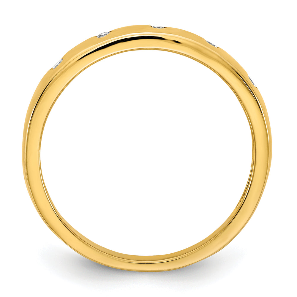 Argolla con  Diamantes de 5 Piedras en Oro Amarillo de 14k