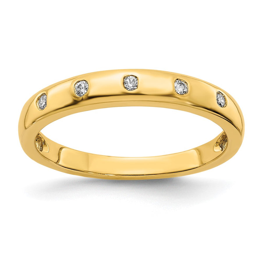 Argolla con  Diamantes de 5 Piedras en Oro Amarillo de 14k