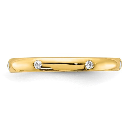 Argolla con Diamantes de 6 Piedras en Oro de 14k
