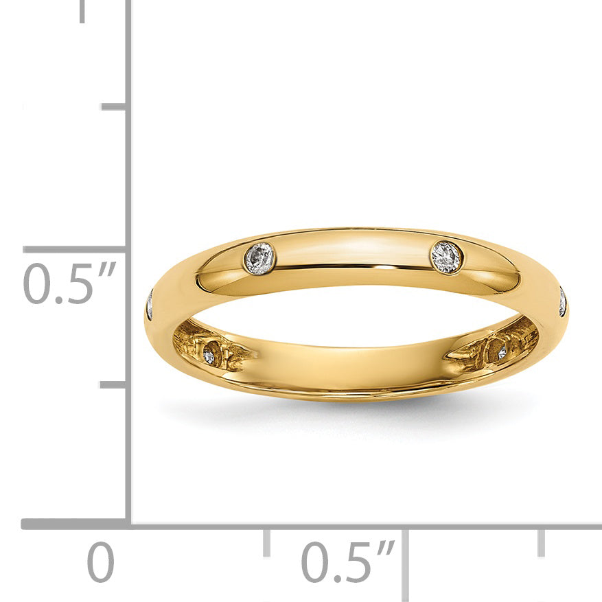 Argolla con Diamantes de 6 Piedras en Oro de 14k