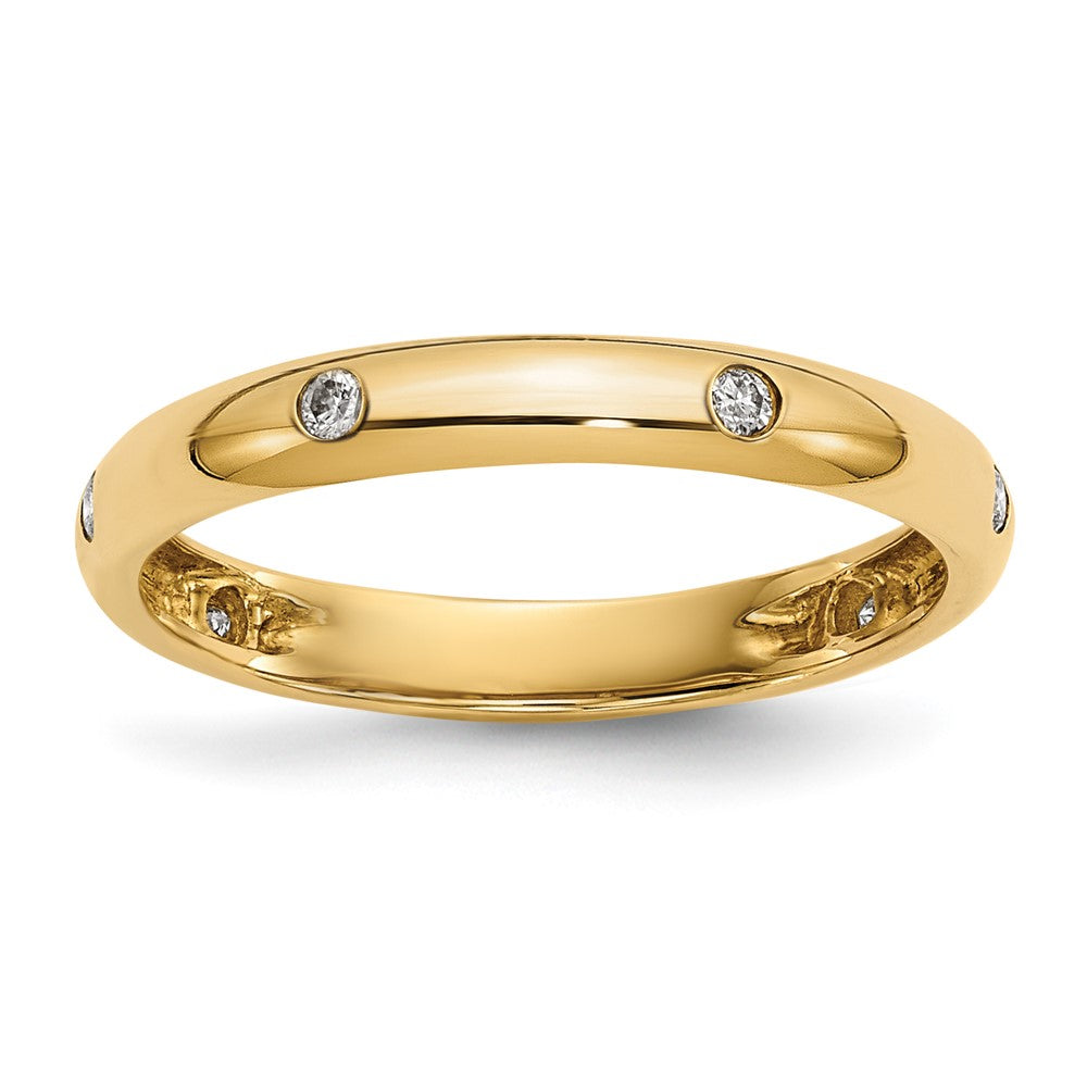 Argolla con Diamantes de 6 Piedras en Oro de 14k