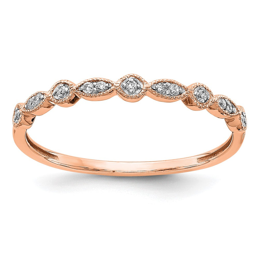 Anillo Elegante de Diamantes en Oro Rosa de 14k