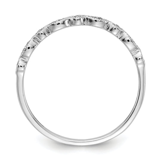 Anillo Elegante de Diamantes en Oro Blanco de 14k