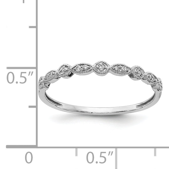 Anillo Elegante de Diamantes en Oro Blanco de 14k