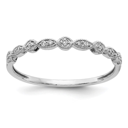 Anillo Elegante de Diamantes en Oro Blanco de 14k