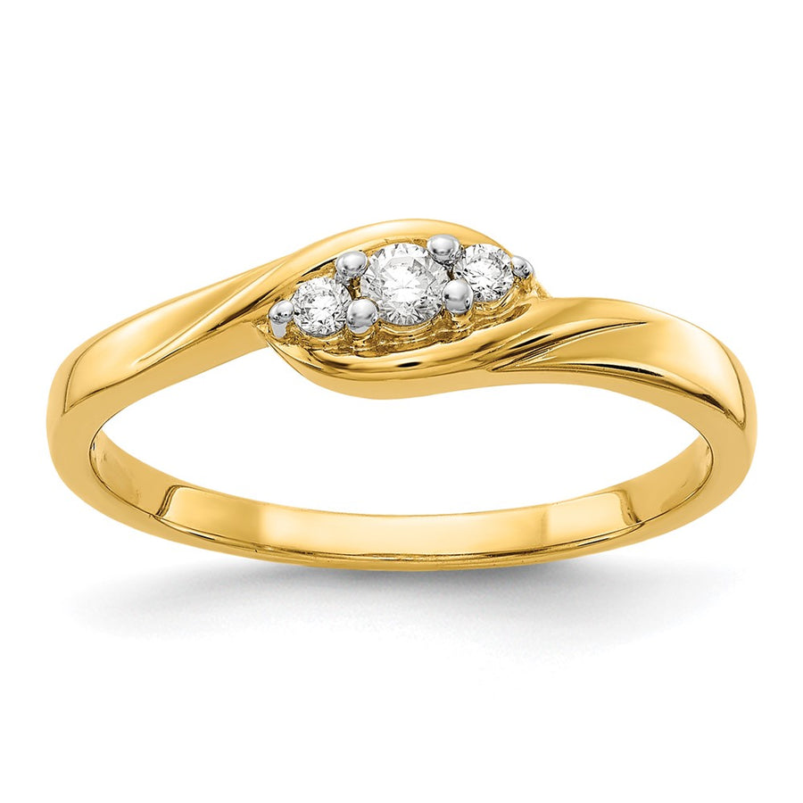 Anillo de Diamantes de 3 Piedras en Oro Amarillo de 14k