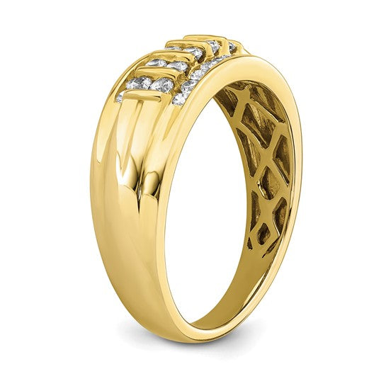 Anillo para Hombre de Oro 10k con Diamante de 1/2 Quilate Creado en Laboratorio (VS/SI+ G+)