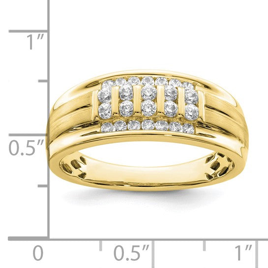 Anillo para Hombre de Oro 10k con Diamante de 1/2 Quilate Creado en Laboratorio (VS/SI+ G+)