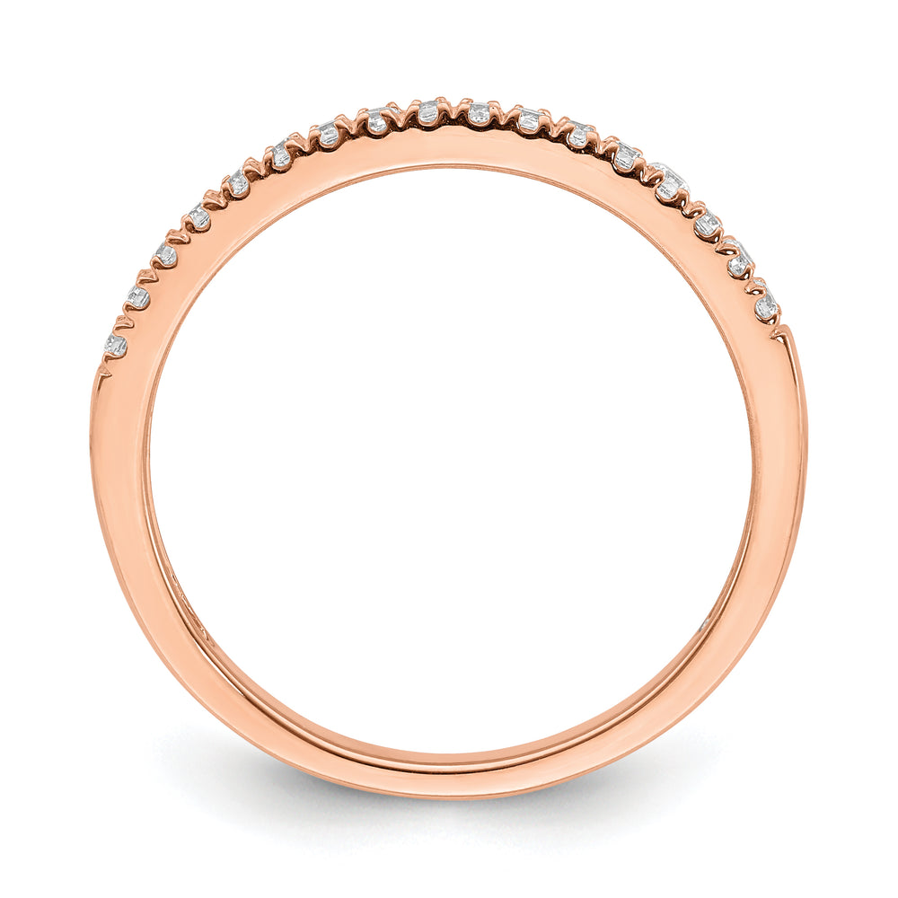 Alianza de Boda Blooming Bridal en Oro Rosa de 14k con Diamantes de 1/6 Quilate