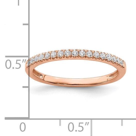 Alianza de Boda Blooming Bridal en Oro Rosa de 14k con Diamantes de 1/6 Quilate