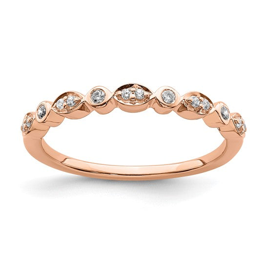Set de 2 Anillos de Boda Completos Blooming Bridal en Oro Rosa de 14K con Diamantes de 1/5 Quilates