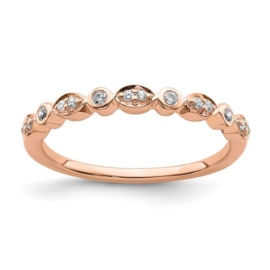 Set de 2 Anillos de Boda Completos Blooming Bridal en Oro Rosa de 14K con Diamantes de 1/5 Quilates