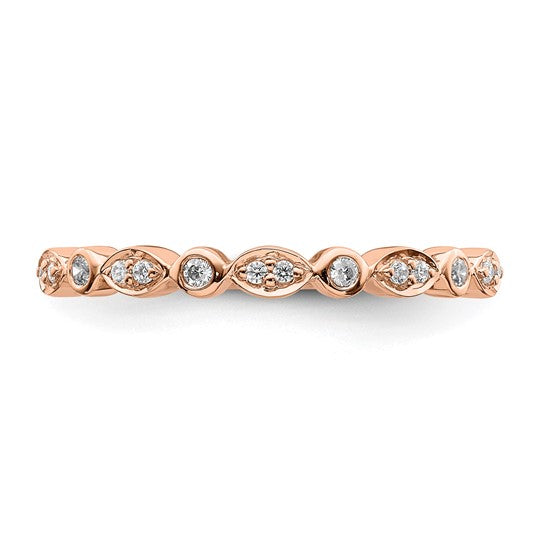 Set de 2 Anillos de Boda Completos Blooming Bridal en Oro Rosa de 14K con Diamantes de 1/5 Quilates
