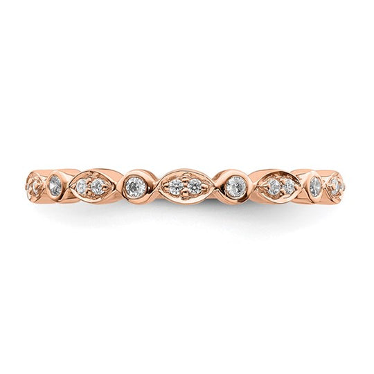Set de 2 Anillos de Boda Completos Blooming Bridal en Oro Rosa de 14K con Diamantes de 1/5 Quilates