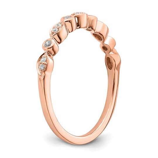 Set de 2 Anillos de Boda Completos Blooming Bridal en Oro Rosa de 14K con Diamantes de 1/5 Quilates